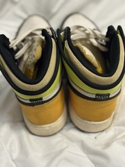Nike Air Jordan 1 Mid Black White Yellow Volt GS 6.5Y Youth Sneakers Women’s 8