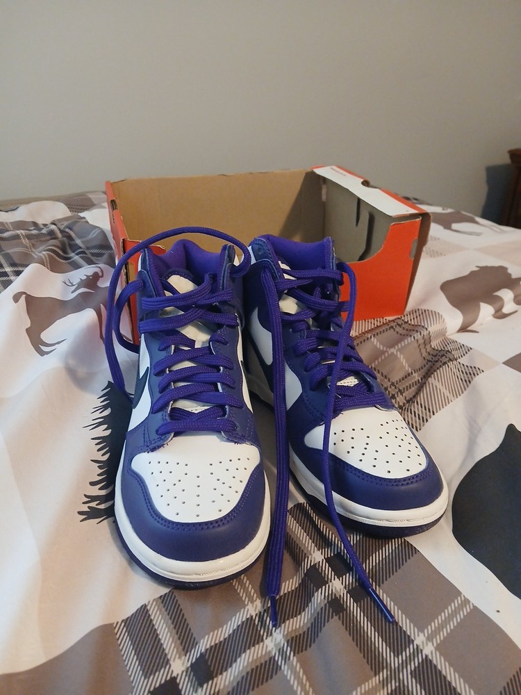 Nike Dunk High Midnight Navy White GS DH9751-100 White/Purple Size 4.5Y