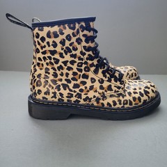 Dr. Martens 1460J Leopard Print Junior Boots Unisex Men US 4 Women US 5