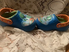 Crocs Fun Lab Blue Super Mario Nintendo Yoshi Childrens Clogs Sz 6C
