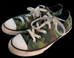 Converse All Star Low Top Canvas Camouflage Camo Junior Size 3 Good Condition