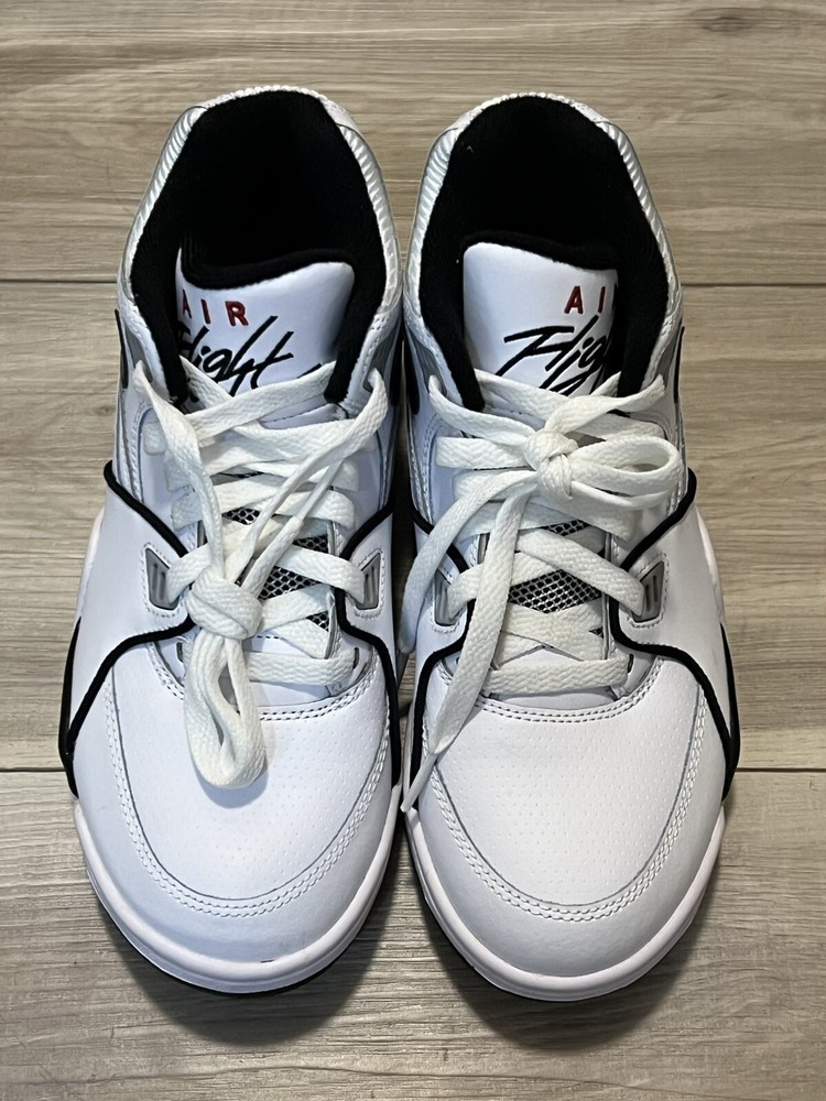 Nike Air Flight 89 GS White/Black-Wolf Grey Kids Shoes HF0406 102 Size 6Y