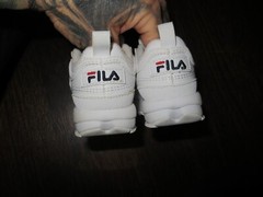 FILA DISRUPTOR II Throw back White Sneaker Shoes Lace up Toddler Size 4