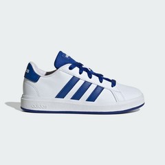 Adidas Kids Grand Court Lifestyle Tennis Lace-Up Shoes White / Royal Blue JQ8008