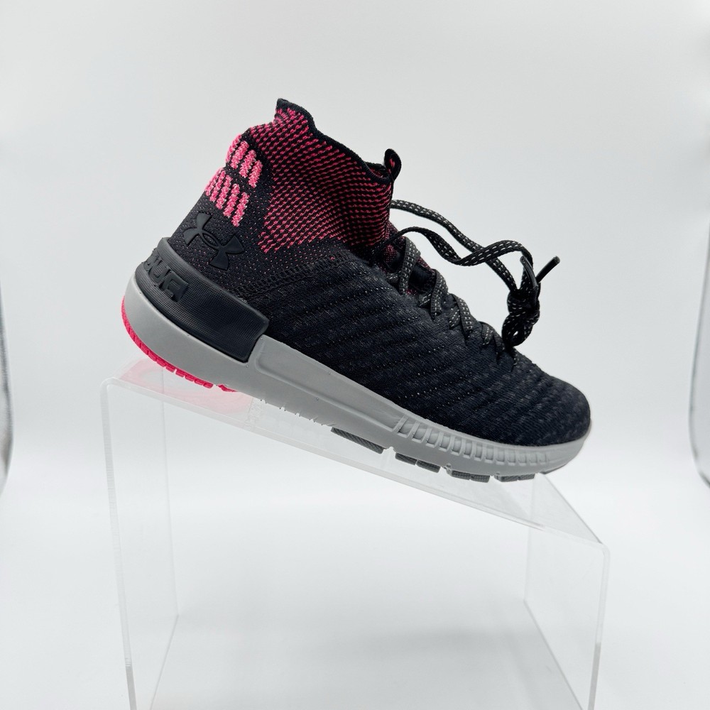 Under Armour Kids Highlight Delta 2 Black Pink Knit Running High Top 1295766 5