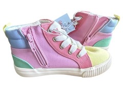 Kids Nabi Color-Block Lace-Up Side Zip Canvas Sneakers Sz 11 New