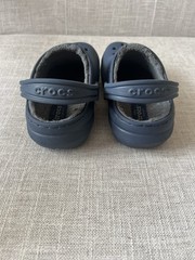 Crocs dual comfort Lined Clog Sandals Unisex Kids Navy Slip On w/Strap US 8