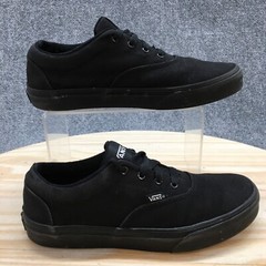 Vans Off The Wall Sneakers Youth 5 Black Low Lace Up Canvas Casual 721356