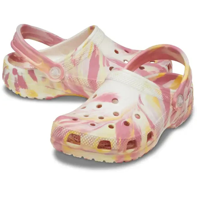 Crocs Kids Junior Classic Glow Marbled Clog, Daylily/Multi, US 6