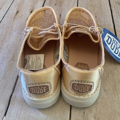 Hey Dude Wendy Youth Disco Sequin J4 Blush Rose Gold NWT