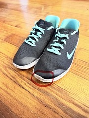 Nike Free RN Black Aqua Running Shoes Youth 3Y AQ2581-991