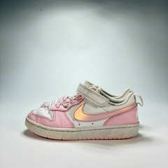 Nike Court Borough Pink White Hook Loop Casual Shoes DV5457-105 Youth Size 1 Y