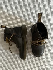 Doc Martens AirWair Kids Size US13 Dark Brown Leather Lace Up Combat Boots