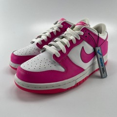 Nike Dunk Low Laser Fuchsia GS White Pink Sneakers FB9109-102 Kids Size 6.5Y