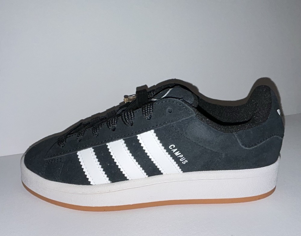 adidas Campus 00s J Suede Low Top Sneaker Black/White Kids US 5.5 HQ6638