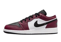 Big Kid’s Jordan 1 Low SE Dark Beetroot/Black-Roma Green (DM0589 635)