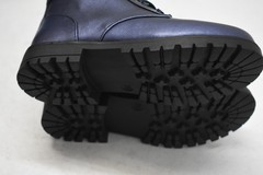 Mayoral Boots Kids Size 11 Navy Blue Biker Star Stud Ankle Zip Leather Insole