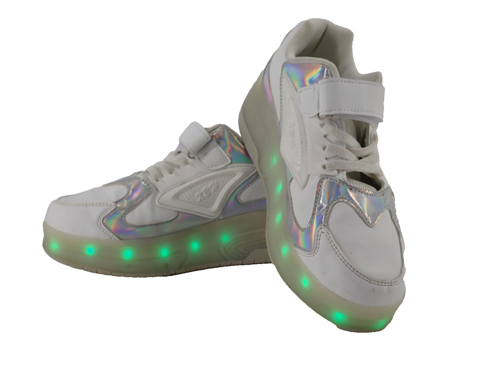 XBH White Light Up Roller Skate Shoes Euro Size 38 US Mens 5.5 Women’s 7 Unisex