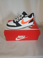 Nike Dunk Court Borough Low 2 GS White/Orange/Black Boys Size 6y NEW