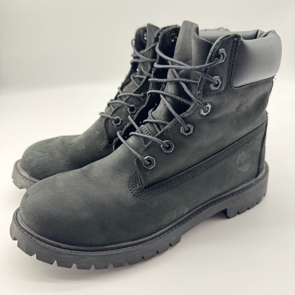 Timberland Black Leather Boot Junior 6.5M Waterproof Insulated Gorpcore Workwear