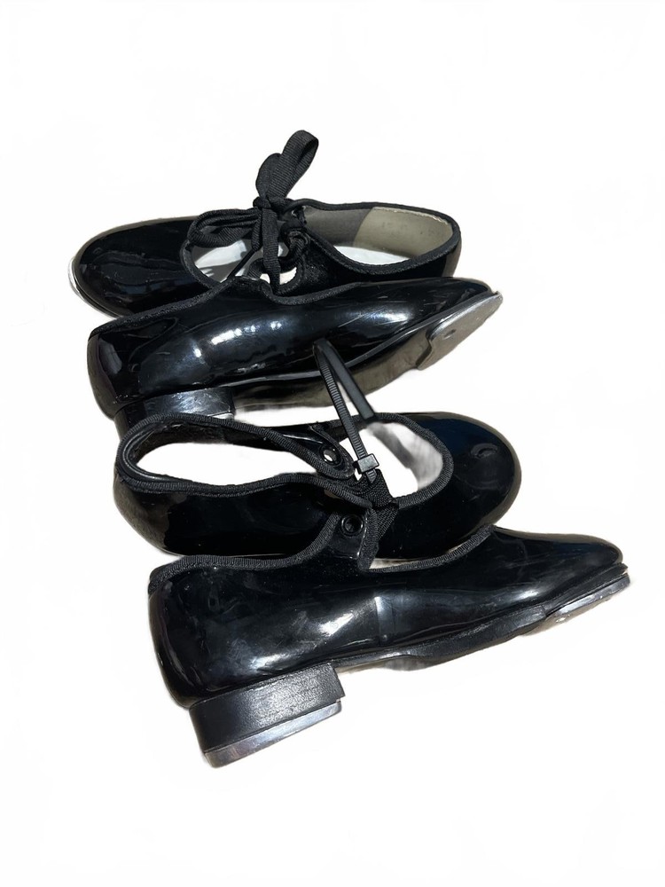 Black Kids Tap Dance Shoes Set Bundle Size 10M Dance Class