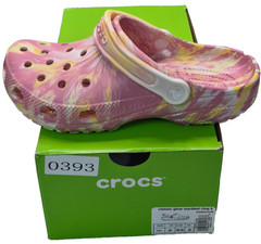 Crocs Kids Junior Classic Glow Marbled Clog, Daylily/Multi, US 6