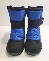 Kamik Snowbug Toddler Size 5 Snow Boots Black Blue Faux Fur Lined Waterproof