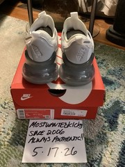 DS 2020 Nike Air Max 270 Extreme White Metallic Silver GS Sz 5Y/Women’s Sz 6.5
