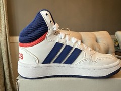 Size 10.5K Adidas Hoops Mid 3.0 K Cloud Wht/Victory Blue/Scarlet GZ9647