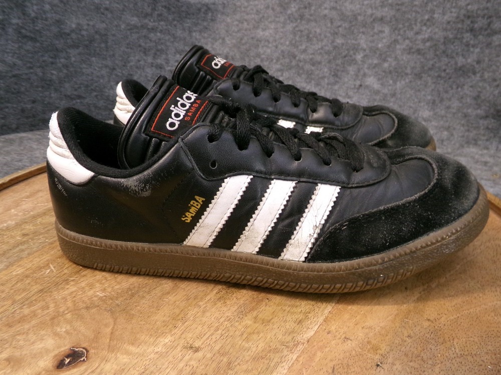 Adidas Samba Classic OG J Kids Size 5 US 036516 Black Gum Leather Shoes Sneakers