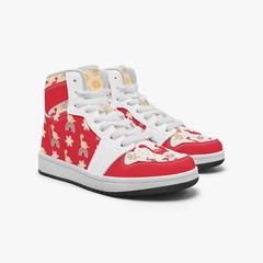 Kids Cute Dinosaur Red High Tops Boho Rainbow Sneakers Jurassic Dino Shoes