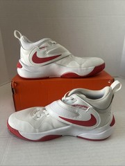 Size 6.5 (GS) – Nike Team Hustle D11 Mid Summit White Track Red