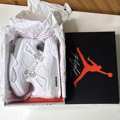 Jordan Air Jordan 4 Retro GS White Tech Grey Red Black Leather 4.5Y DJ4699-100