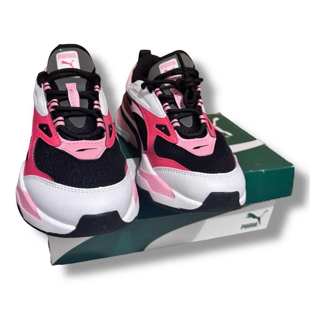 PUMA JUNIOR RS-Fast Sneakers JR 375696-11 Sz 5.5C Black Peony Paradise Pink