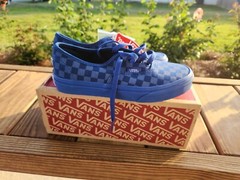 VANS AUTHENTIC MONO CHECK TRUE BLUE NIB!! KIDS 3