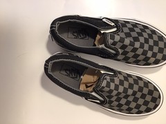 Vans Classic Slip-On Checkerboard Black Pewter Youth Size 1