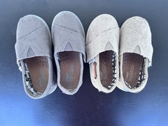 Tiny TOM’S Classics 2pair LOT SZ6 Natural Burlap Canvas SZ7 Ash Canvas READ DESC
