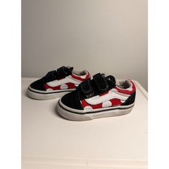 Toddler Vans Minnie Mouse Polka Dot Old Skool V Red White and Black; Size 4.5