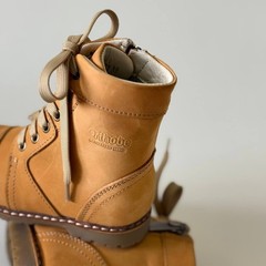 Kids Camel Yellow Nubuck Leather Boots–Size EU24 (US 7.5 / UK 7 / AU 7.5, 15.8sm