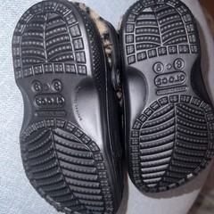 New Kids Crocs Classic Blitzen Clog Size C8/C9 Black Leopard Print Lined