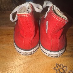 Classic High Top Converse Red With Star logo. Size 9C Unisex.
