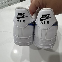 Nike Air Force 1 Low GS White Blue Gray Leather Sneakers Kids 5Y FD0688-100