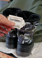 KAMIK Snowbug Insulated Waterproof Boots Toddler Sz 8 Camo Gray White Faux Fur