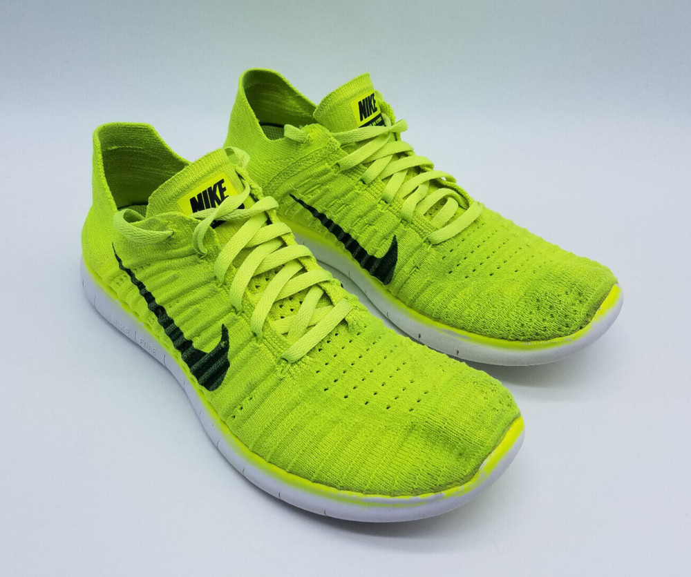Nike Free RN Flyknit (GS) Youth’s Size 6.5Y Running Shoes Volt Yellow Black