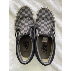 Vans Kids Slip-On Checkerboard Black Pewter Grey Sneakers Size 12.5 Kids