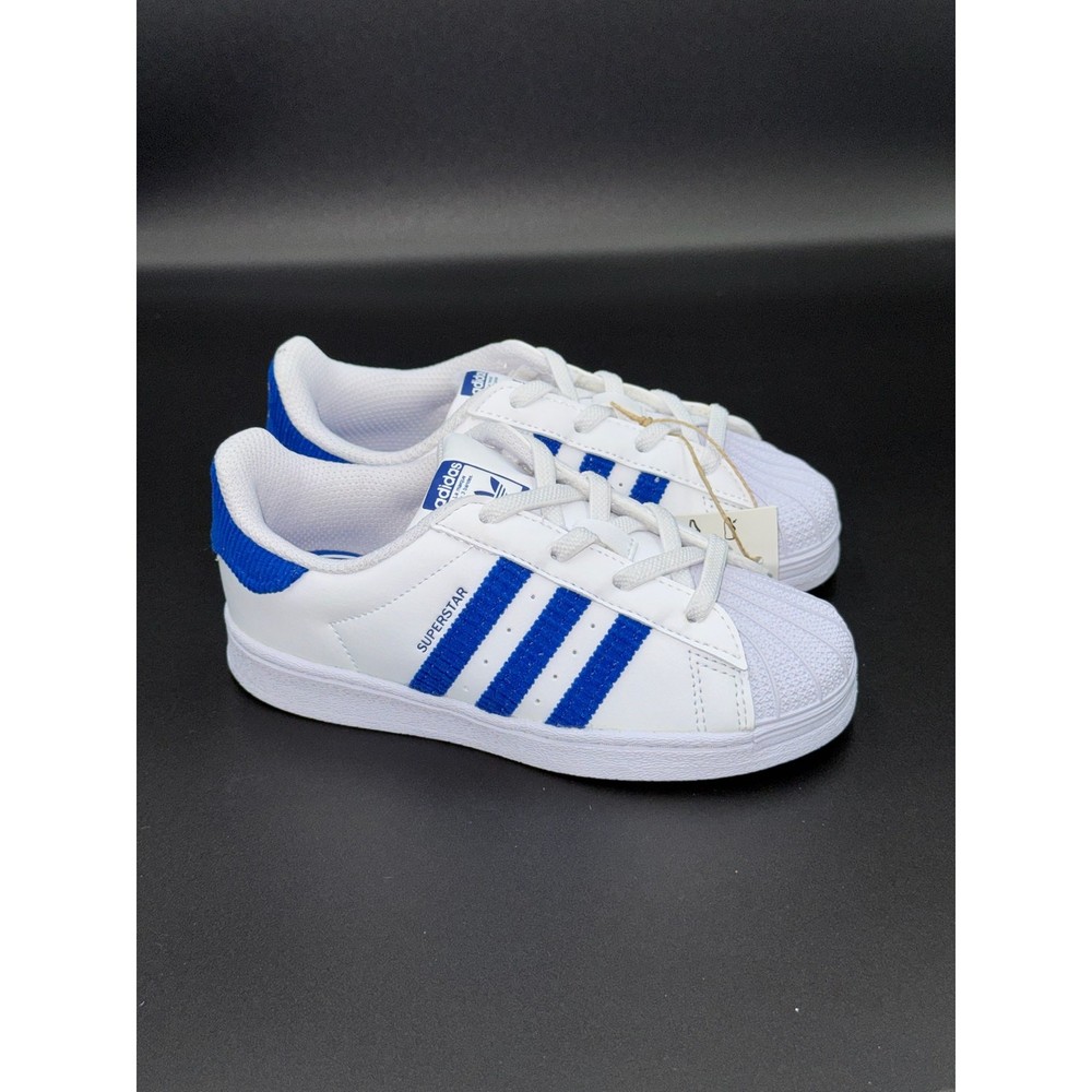 adidas Superstar White Royal Blue (TD) Sz 10K