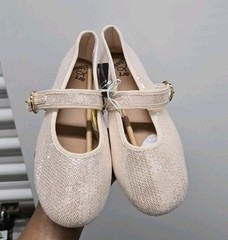 Art Class Kids‘ Quilla Ballet Flats Sequin Mary Jane Shoes Buckle Creme Size 4