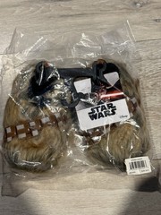 Disney Star Wars Slippers Chewbacca Brown Faux Fur KIDS Size Small 5-6 NEW!!