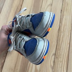 Nike Dunk Low Blue Grey Orange Paint Splatter Kids Sneakers 11C HJ9234-025