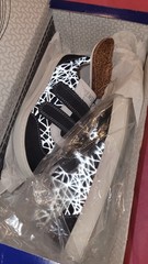 Birkenstock Davao Reflective Lines Black White Kids Sneakers US 11 Hook & Loop